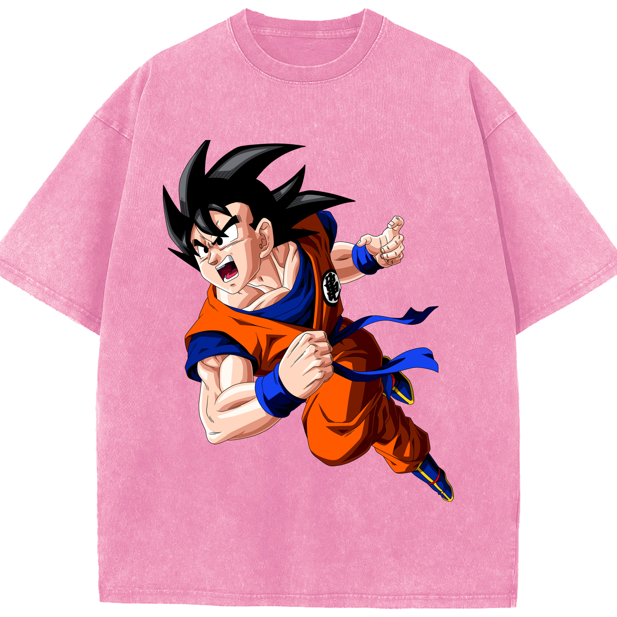 （画像用） ドラゴンボール 孫悟空（そん ごくう）Son Goku カカロット DRAGON BALL Kakarotto 綿100% ヴィンテージ風 半袖Tシャツ（フロントプリント）